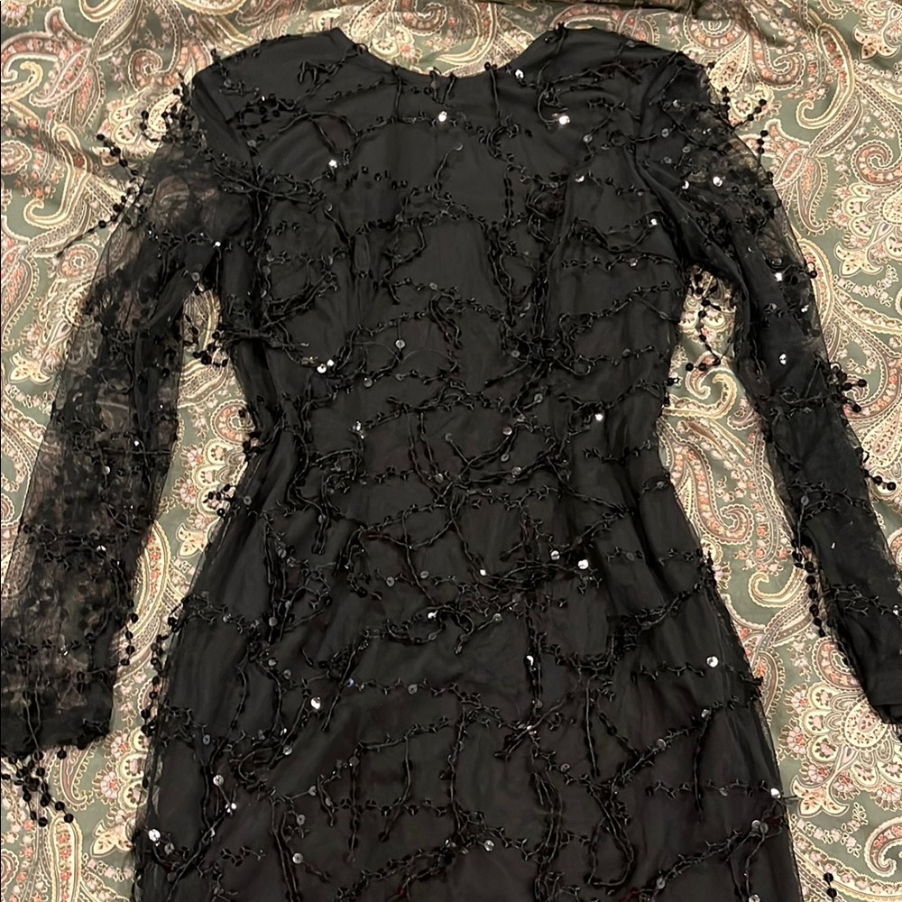Black Sequin Mini Dress